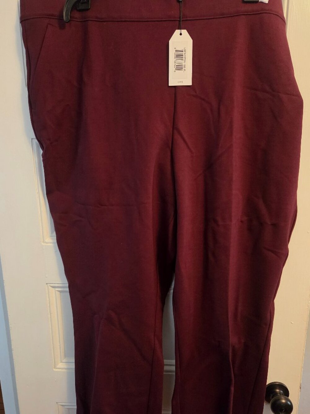 Universal Standard Bootcut/Wide Leg Ponte Pull-On Trousers, Cherry